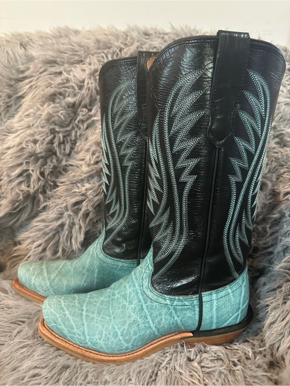 Fenoglio elephant cowboy boots teal turquoise
